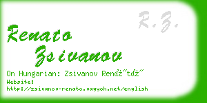 renato zsivanov business card